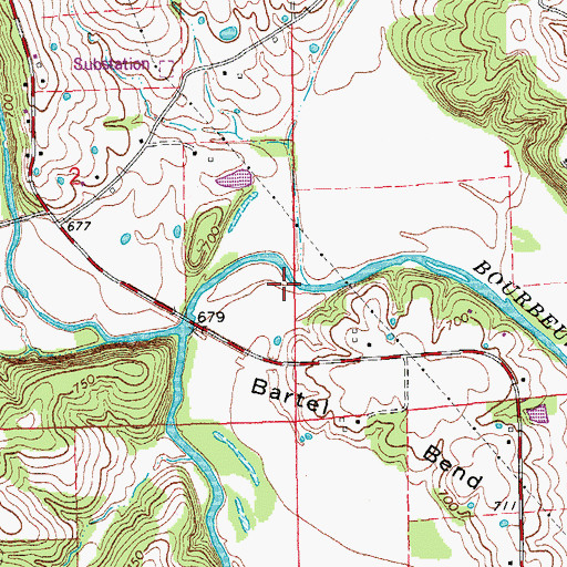 Topographic Map of Clates Creek, MO