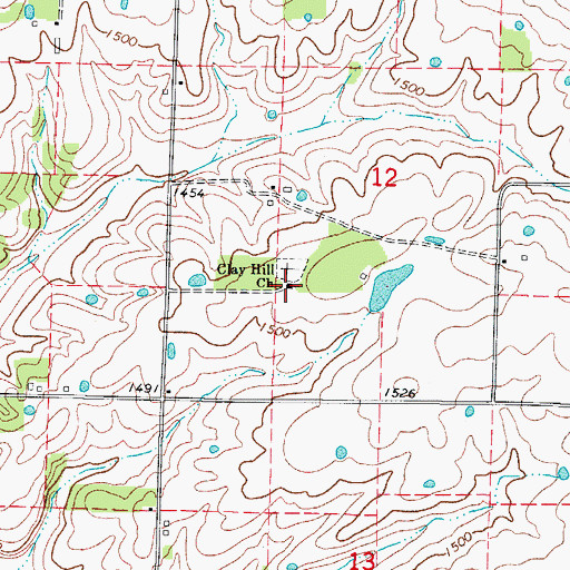 Topographic Map of Clay Hill Church, MO