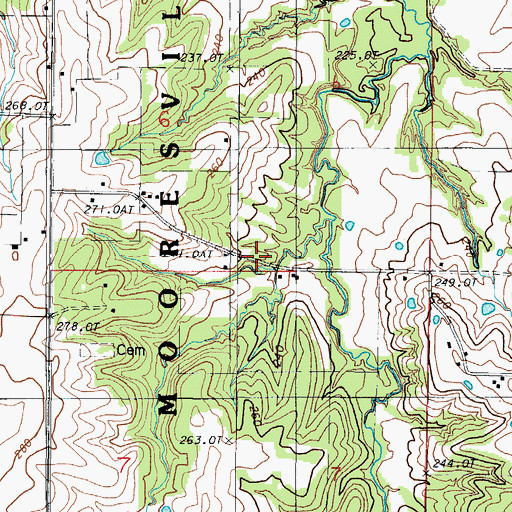 Topographic Map of Clay Hill School (historical), MO