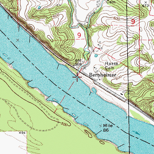 Topographic Map of Clear Branch, MO