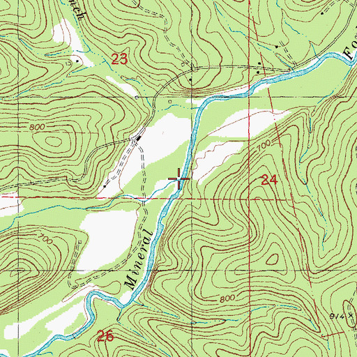 Topographic Map of Clear Creek, MO