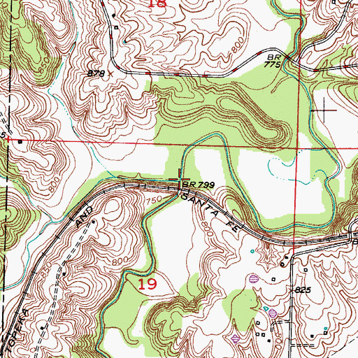 Topographic Map of Clear Creek, MO