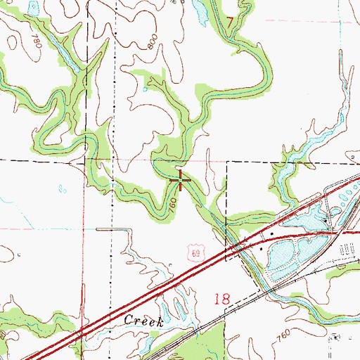 Topographic Map of Clear Creek, MO