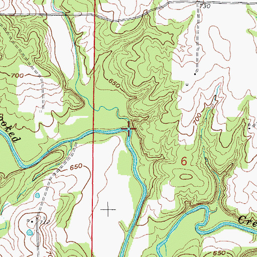 Topographic Map of Clear Creek, MO