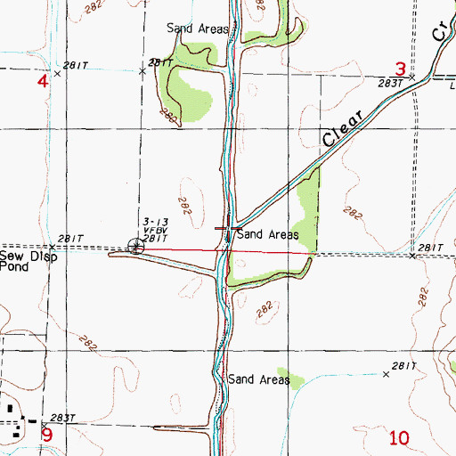 Topographic Map of Clear Creek, MO
