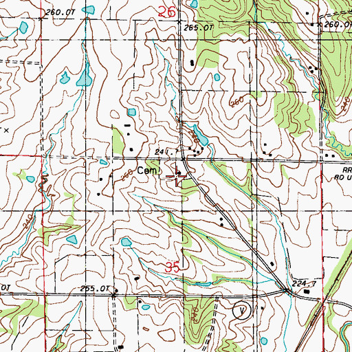Topographic Map of Clear Creek Church, MO