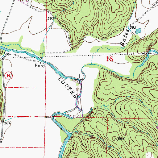 Topographic Map of Clear Fork, MO