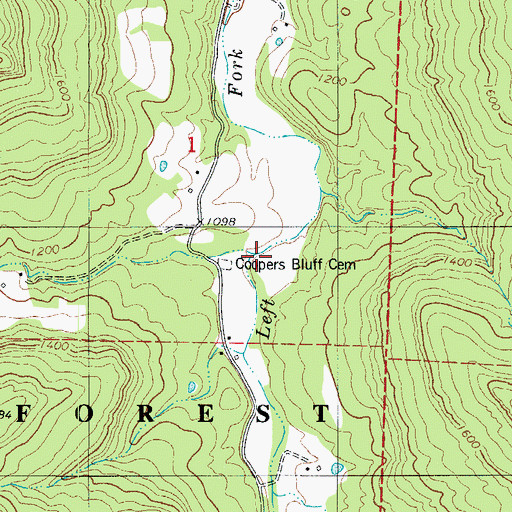 Topographic Map of Farmer Cove, AR