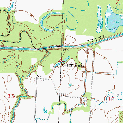 Topographic Map of Clear Lake, MO