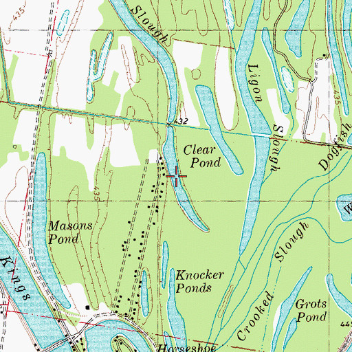 Topographic Map of Clear Pond, MO