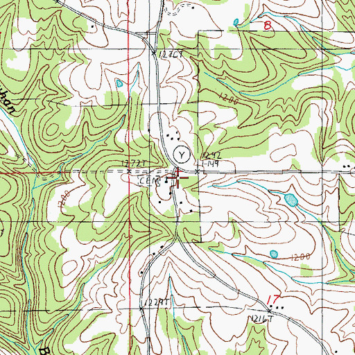 Topographic Map of Clear Springs School, MO