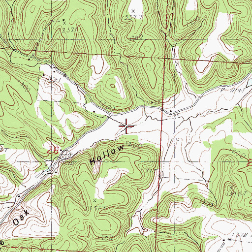Topographic Map of Clements Hollow, MO