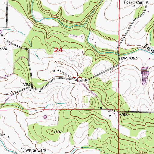 Topographic Map of Cleveland School (historical), MO