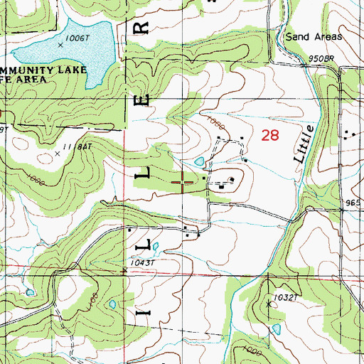 Topographic Map of Cleveland School, MO