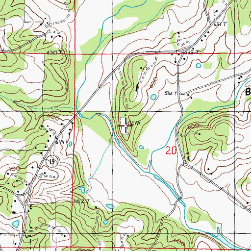 Topographic Map of Clifton Cemetery, MO