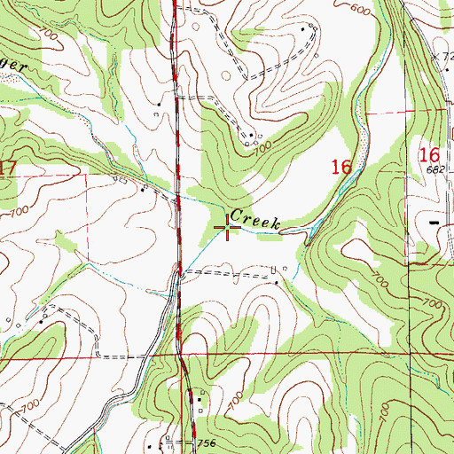 Topographic Map of Clifty Creek, MO