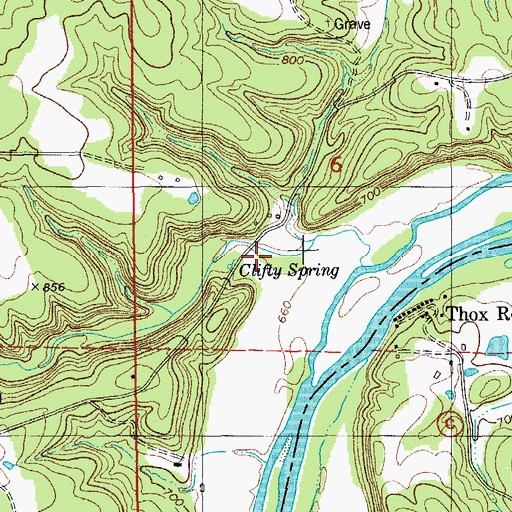 Topographic Map of Clifty Hollow, MO