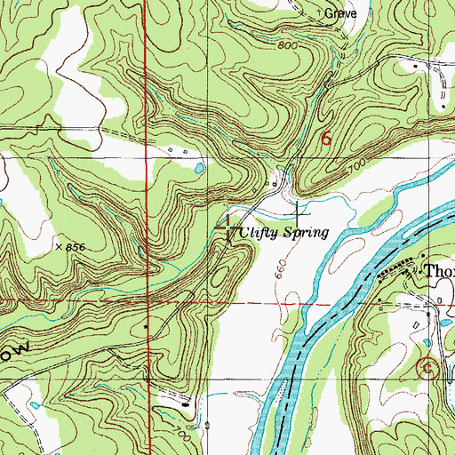 Topographic Map of Clifty Spring, MO