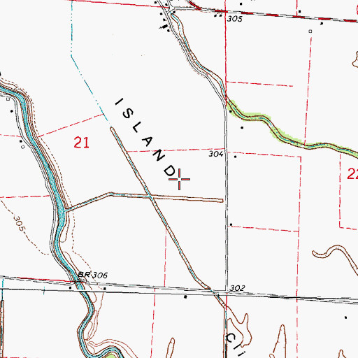 Topographic Map of Clines Island, MO