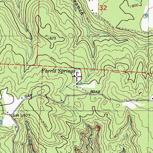 Topographic Map of Farris Springs, AR