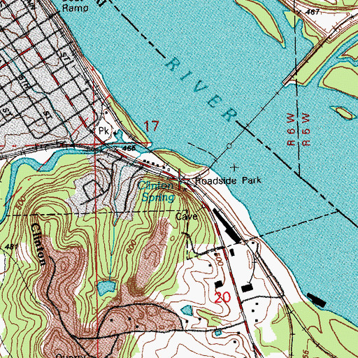 Topographic Map of Clinton Spring, MO
