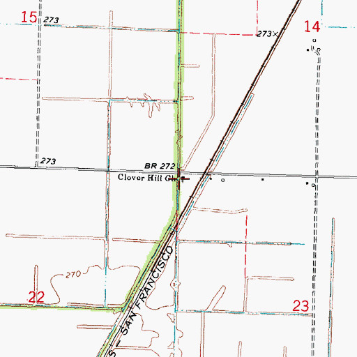 Topographic Map of Clover Hill Church, MO
