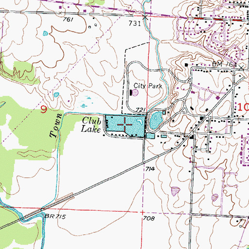 Topographic Map of Club Lake, MO