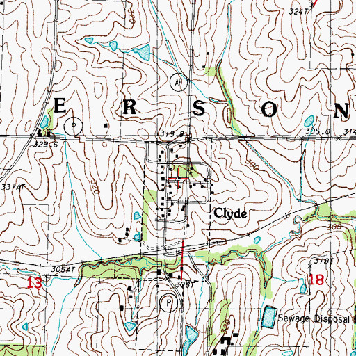 Topographic Map of Clyde, MO