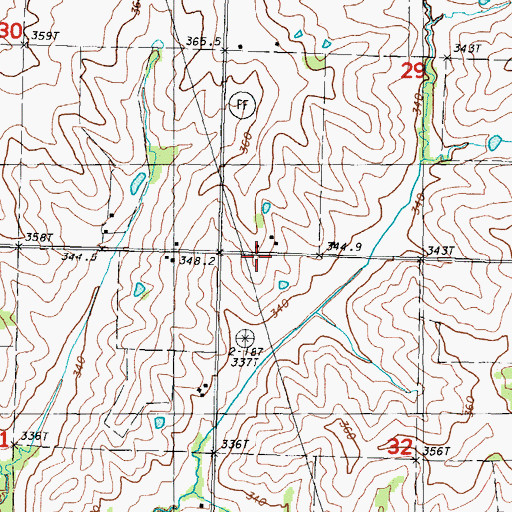 Topographic Map of Clyde School, MO