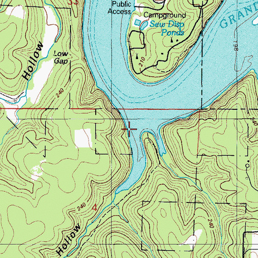 Topographic Map of Coakley Hollow, MO