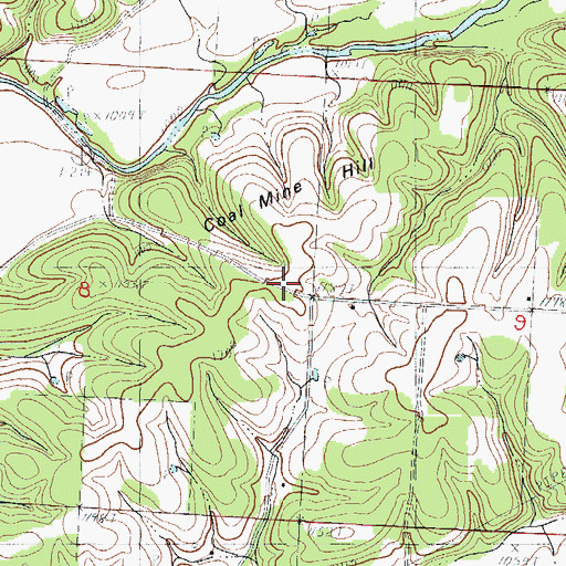 Topographic Map of Coal Mine Hill, MO