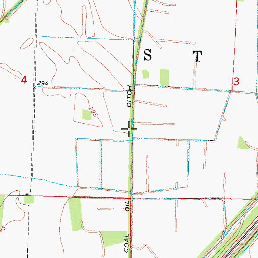 Topographic Map of Coal Oil Ditch, MO