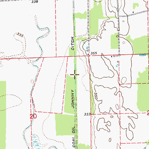 Topographic Map of Coal Oil Johnny Ditch, MO