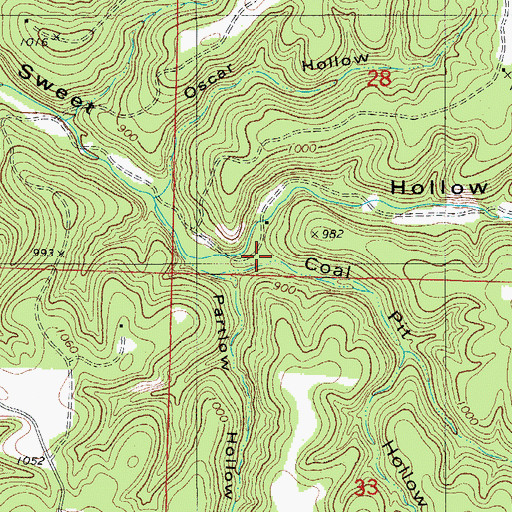Topographic Map of Coal Pit Hollow, MO