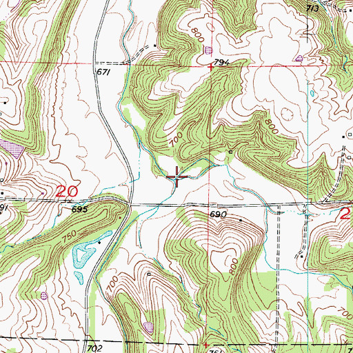 Topographic Map of Coalbank Creek, MO