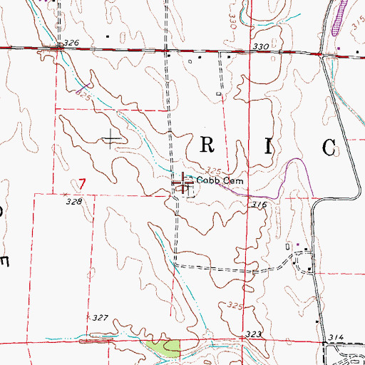 Topographic Map of Cobb Cemetery, MO