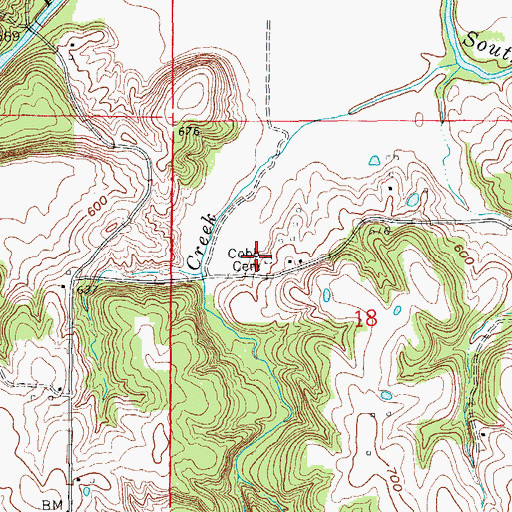 Topographic Map of Cobb Cemetery, MO