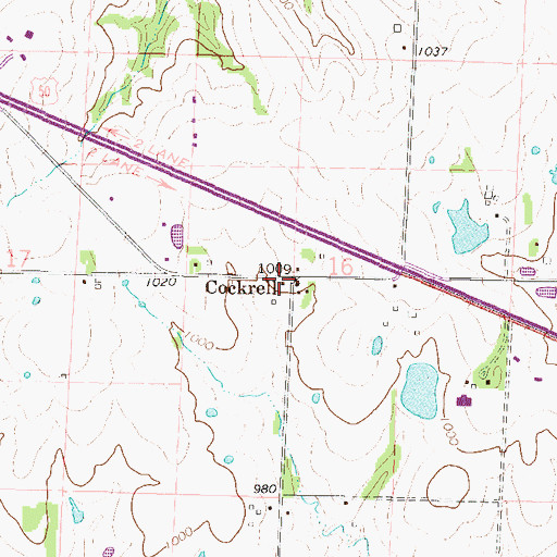 Topographic Map of Cockrell, MO