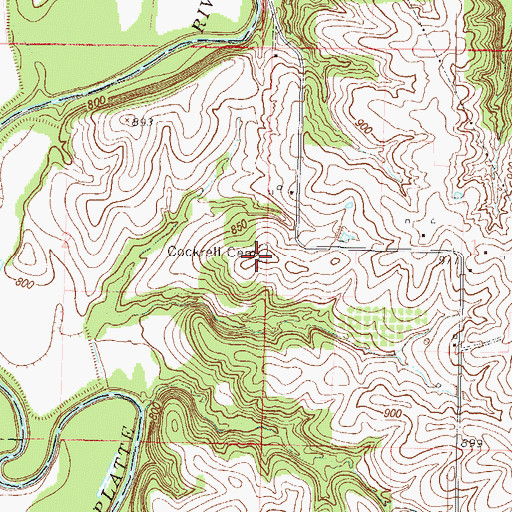 Topographic Map of Cockrell Cemetery, MO