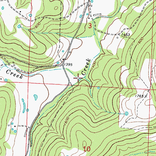 Topographic Map of Ferrel Creek, AR