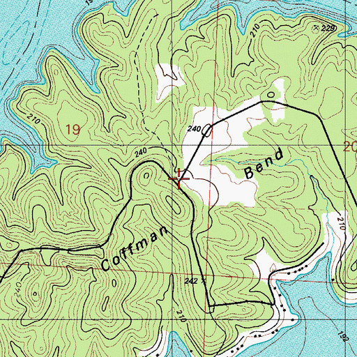 Topographic Map of Coffman Bend, MO