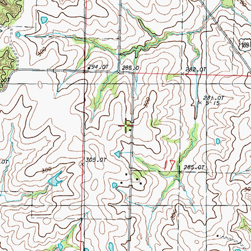 Topographic Map of Cogdill School, MO