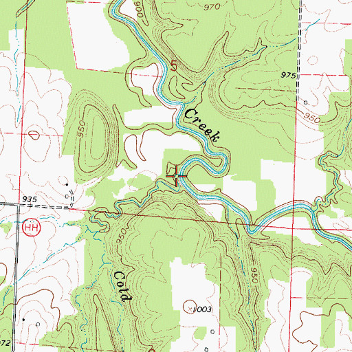 Topographic Map of Cold Branch, MO