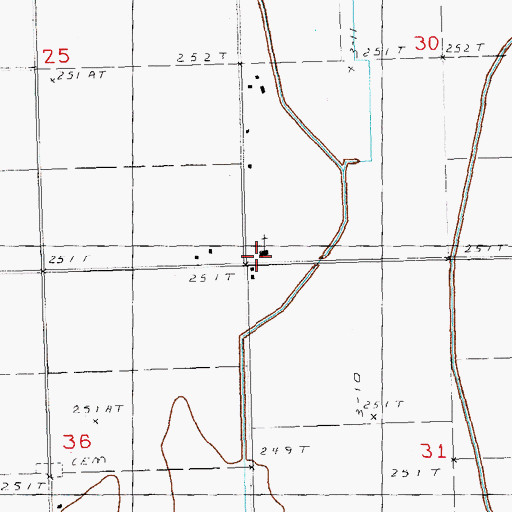 Topographic Map of Coldwater Church, MO