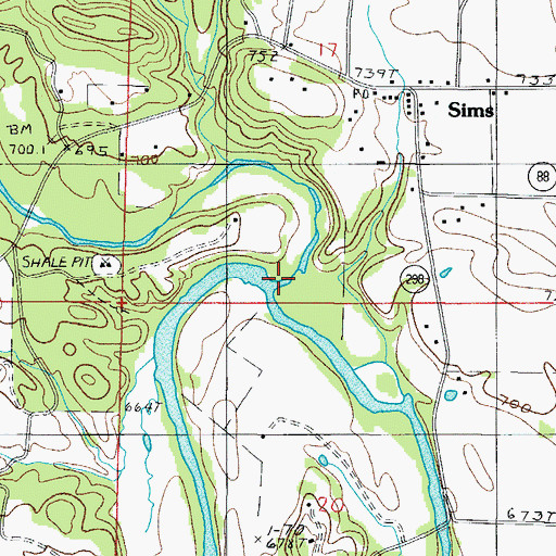Topographic Map of Fiddlers Creek, AR