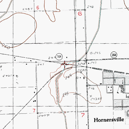 Topographic Map of Cole Ditch, MO