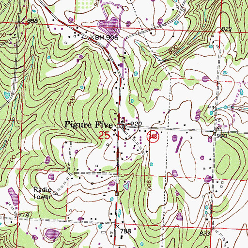 Topographic Map of Figure Five, AR