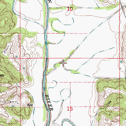 Topographic Map of Collier Branch, MO