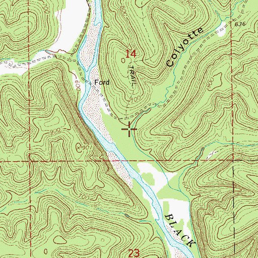 Topographic Map of Colyotte Hollow, MO