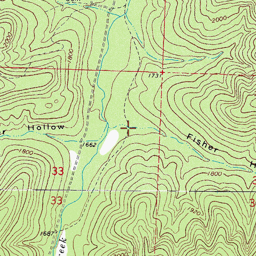 Topographic Map of Fisher Hollow, AR